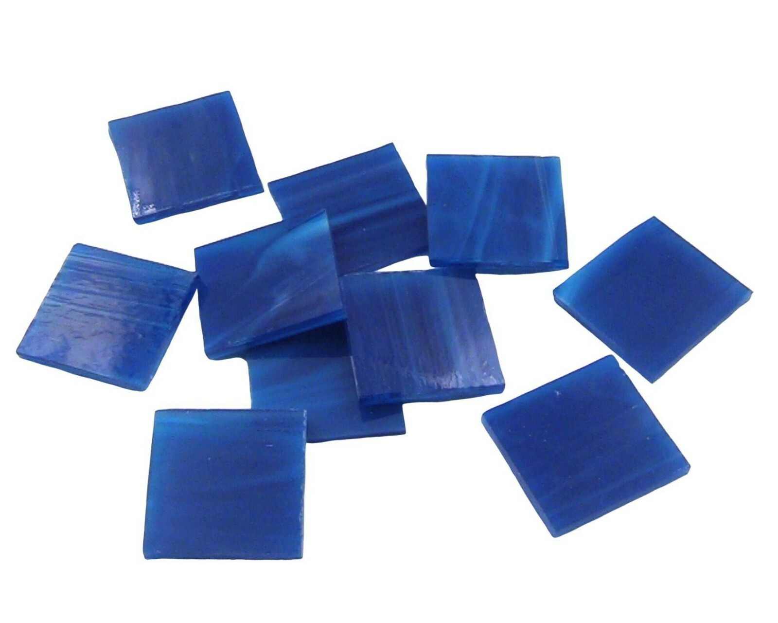 Aqua Blue and White Wispy Squares | Mosaic Glass Tile Shapes | Fusible 96 coe
