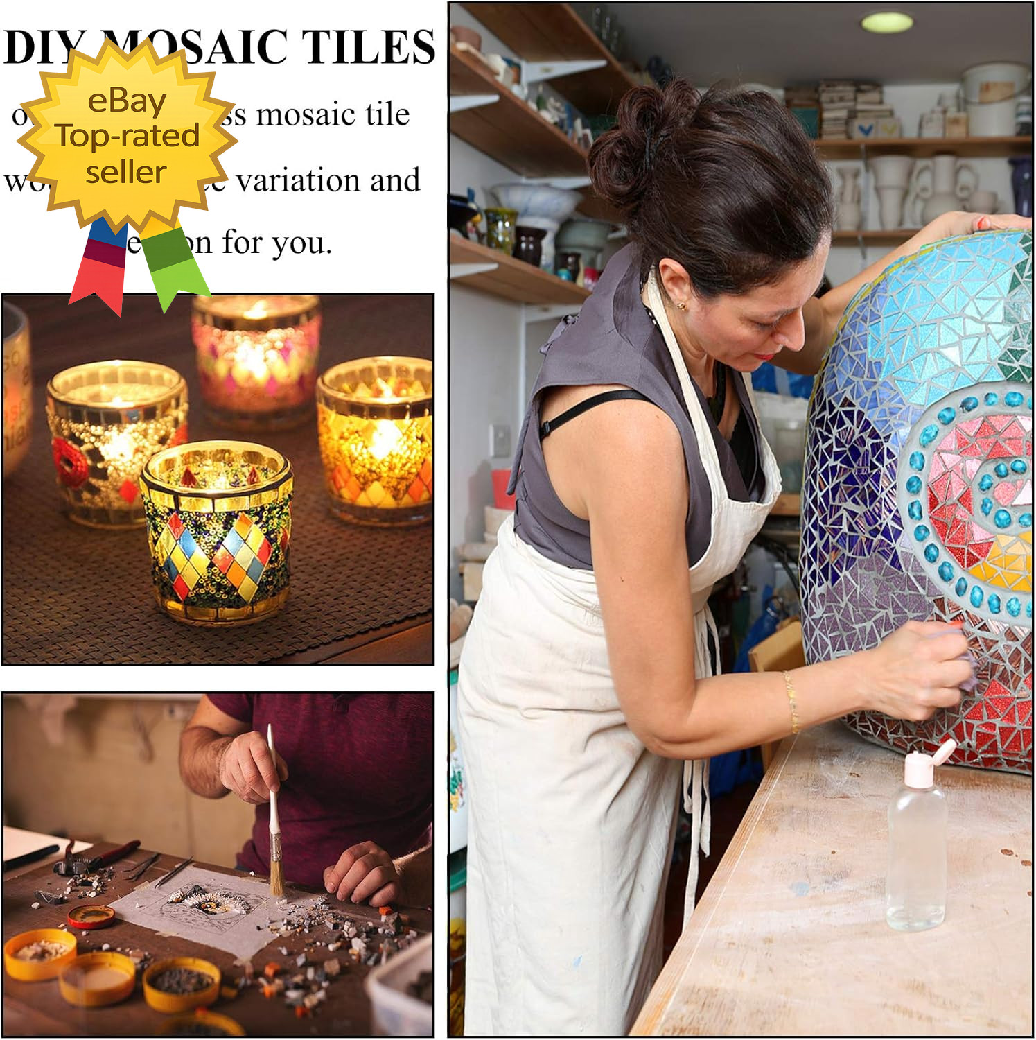 1100 Pcs Glass Mosaic Tiles Bulk Stained Mosaic Pieces Crafts DIY HomeDecoration