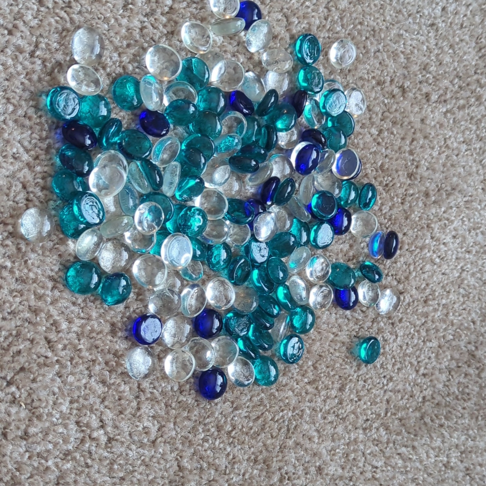 Glass Mosaic Gems – Clear, Teal & Blue