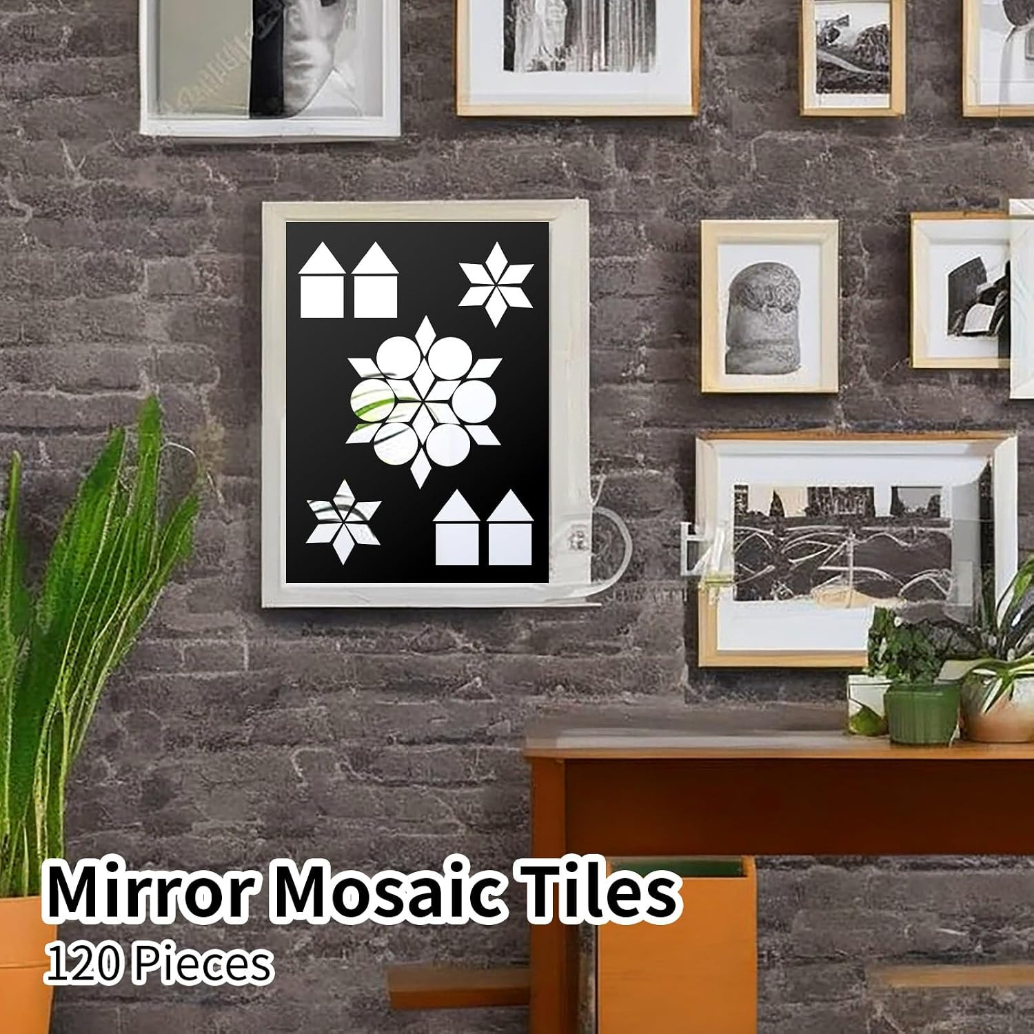 DIVINA VITAE 120Pcs Small Mirrors for Crafts 4 Shapes Self-Adhesive Mosaic Glass