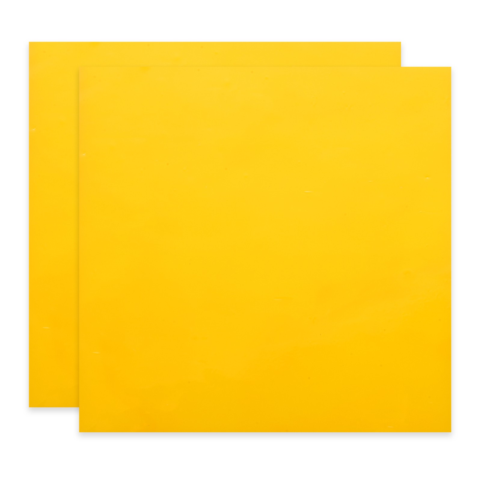 4 x 4 Inch Stained Glass Sheets, 2 Sheets Art Glass, Lemon Yellow