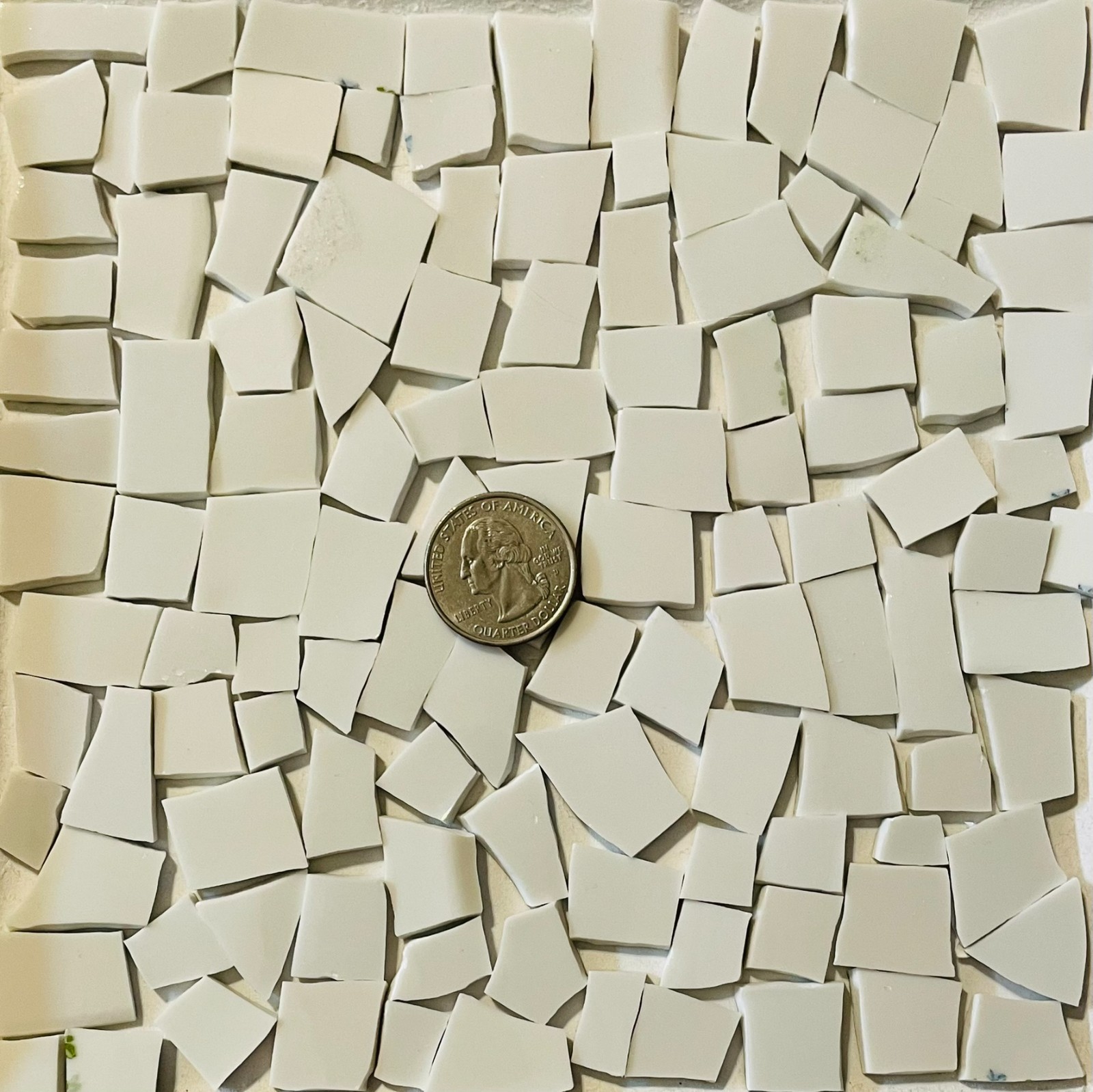 Mosaic Art and Craft Supply Broken China – Tiny White Porcelain Tiles F341