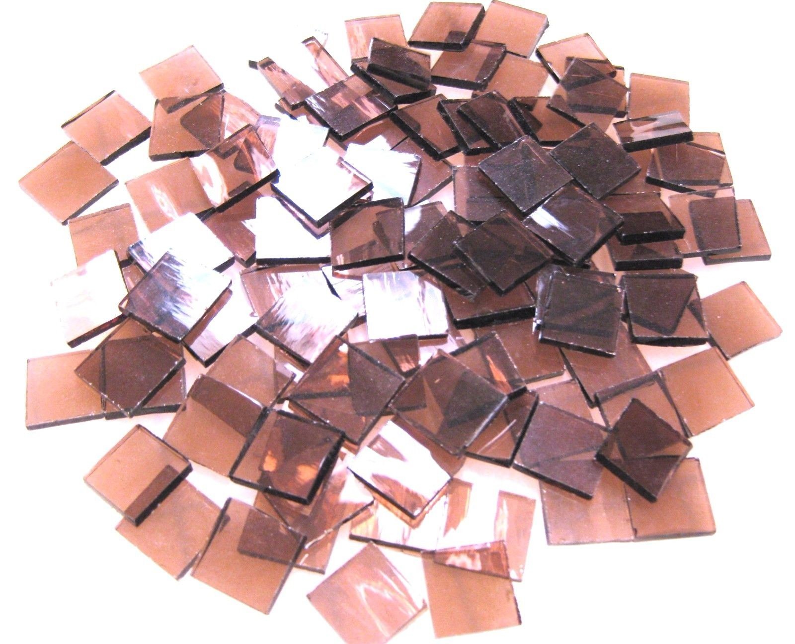 110 Mosaic Tiles 1/2″ SHABBY PEACH PINK WATERGLASS Transparent Stained Glass