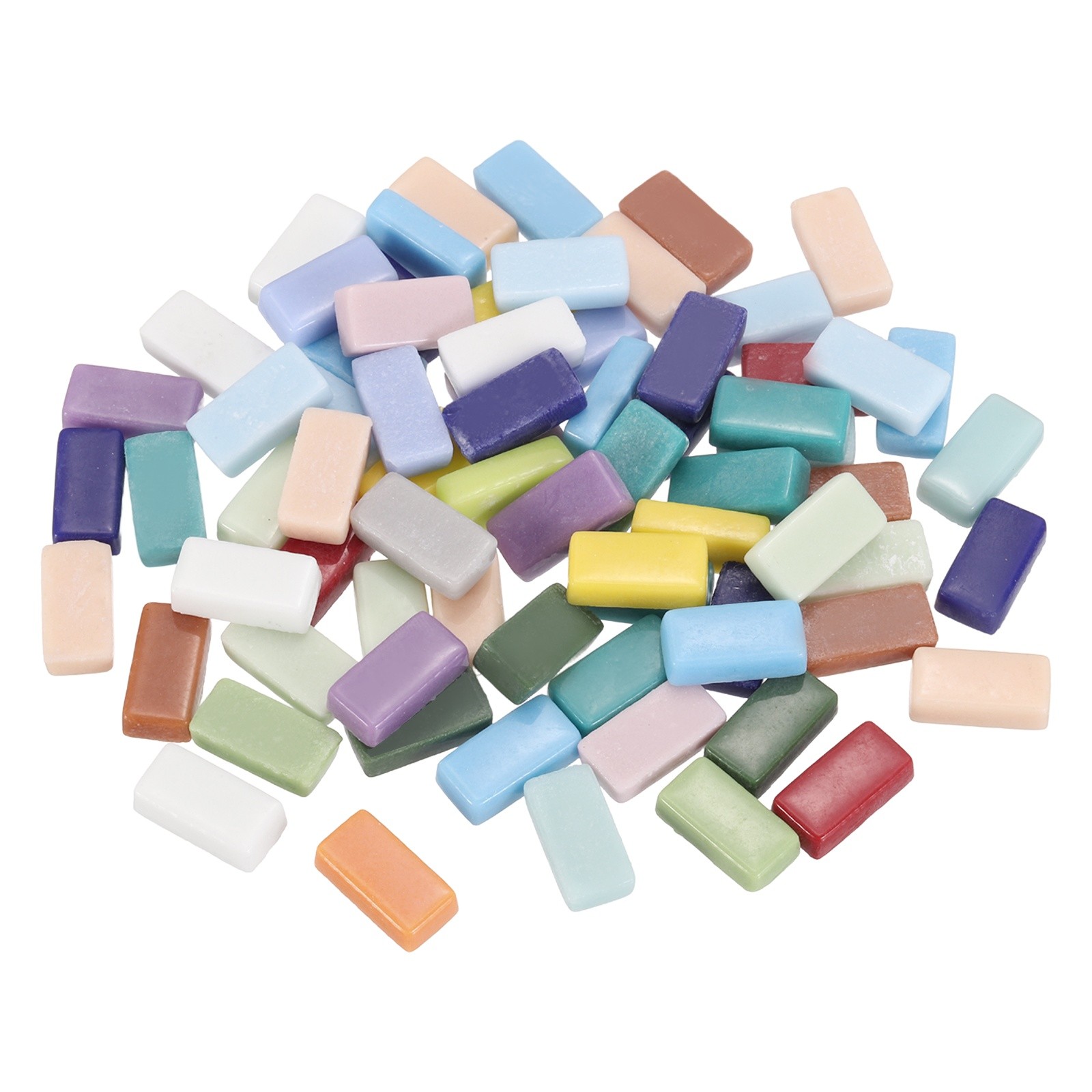 70Pcs 200g 0.4″ x 0.8″ Iridescent Rectangle Mosaic Tiles Mixed Colors