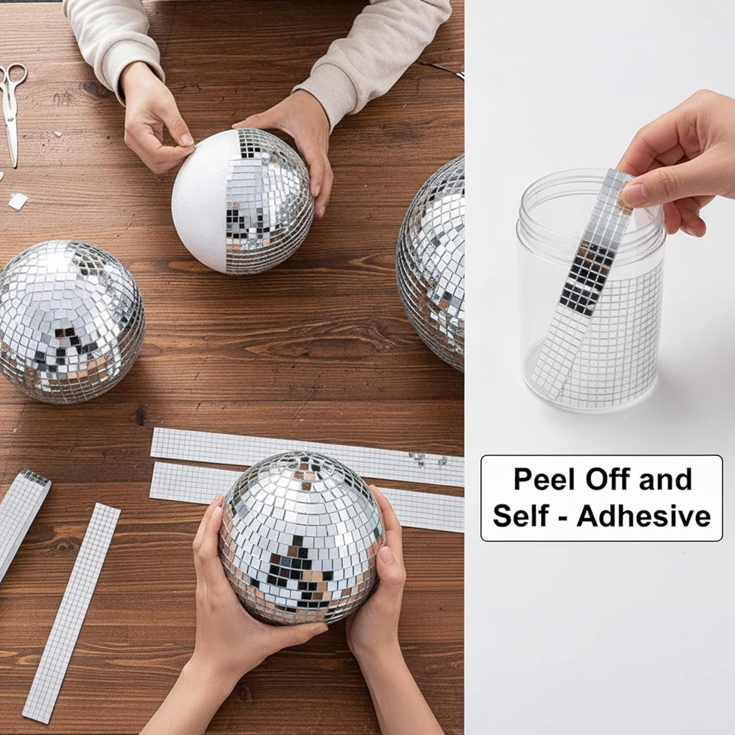 5400Pcs Self-Adhesive Mirror Mosaic Tiles, 5X5Mm Disco Ball Mirror Tiles for DIY