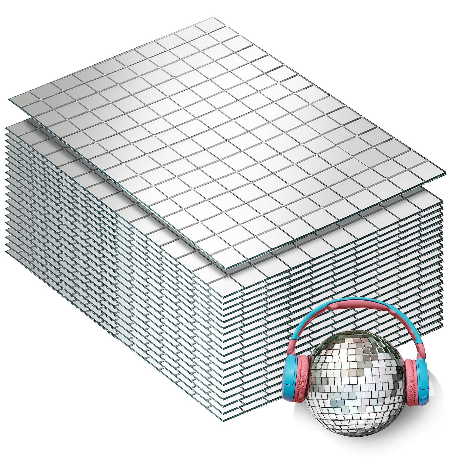 3000 PCS Self-Adhesive Mirror Tiles 10x10mm for DIY Crafts & Party Decor – Spark