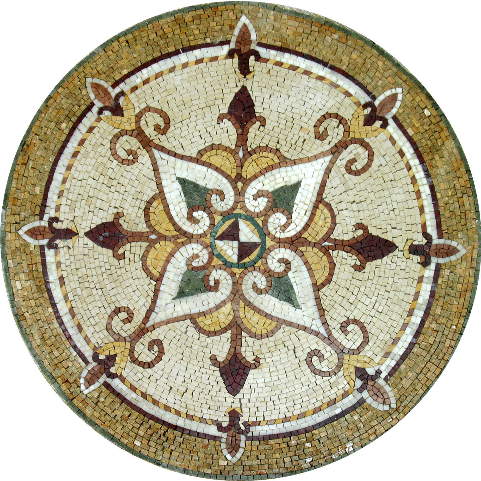 Abstract Ship Wheel Floor Wall Decor Round Marble Mosaic