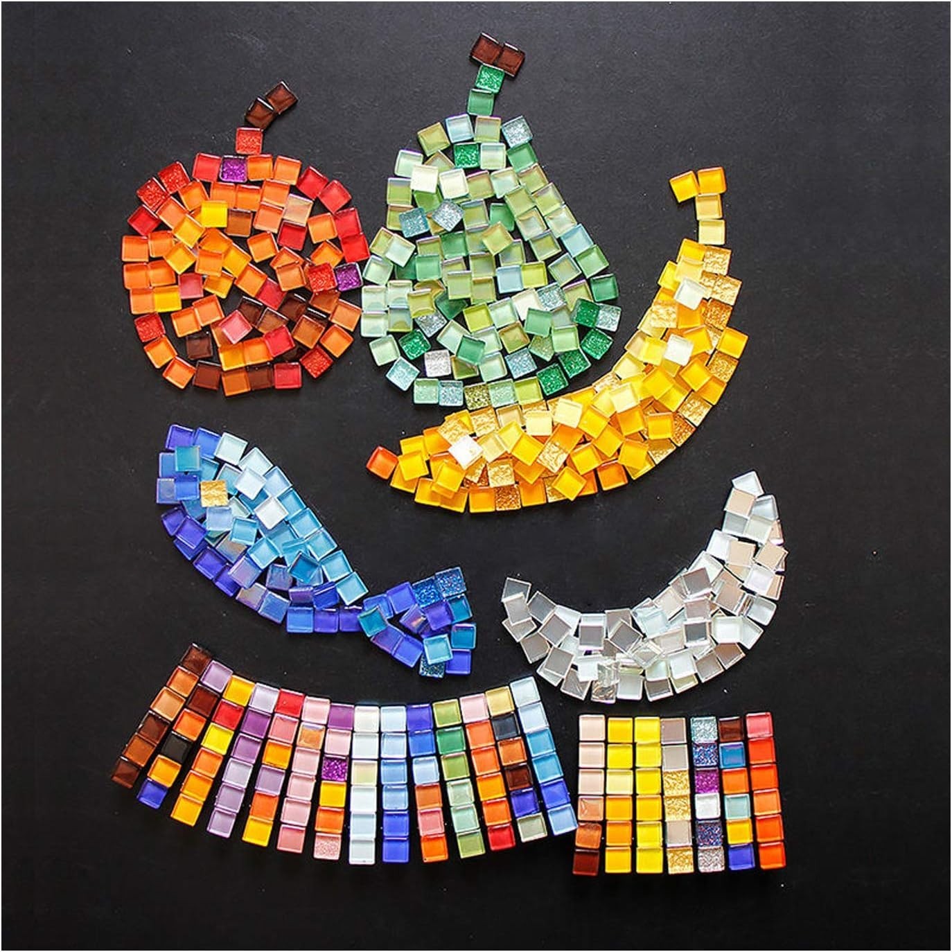 100 Pieces Bulk Mosaic Tiles Assorted Color Opaque Mosaic Glass Crafts Supplies