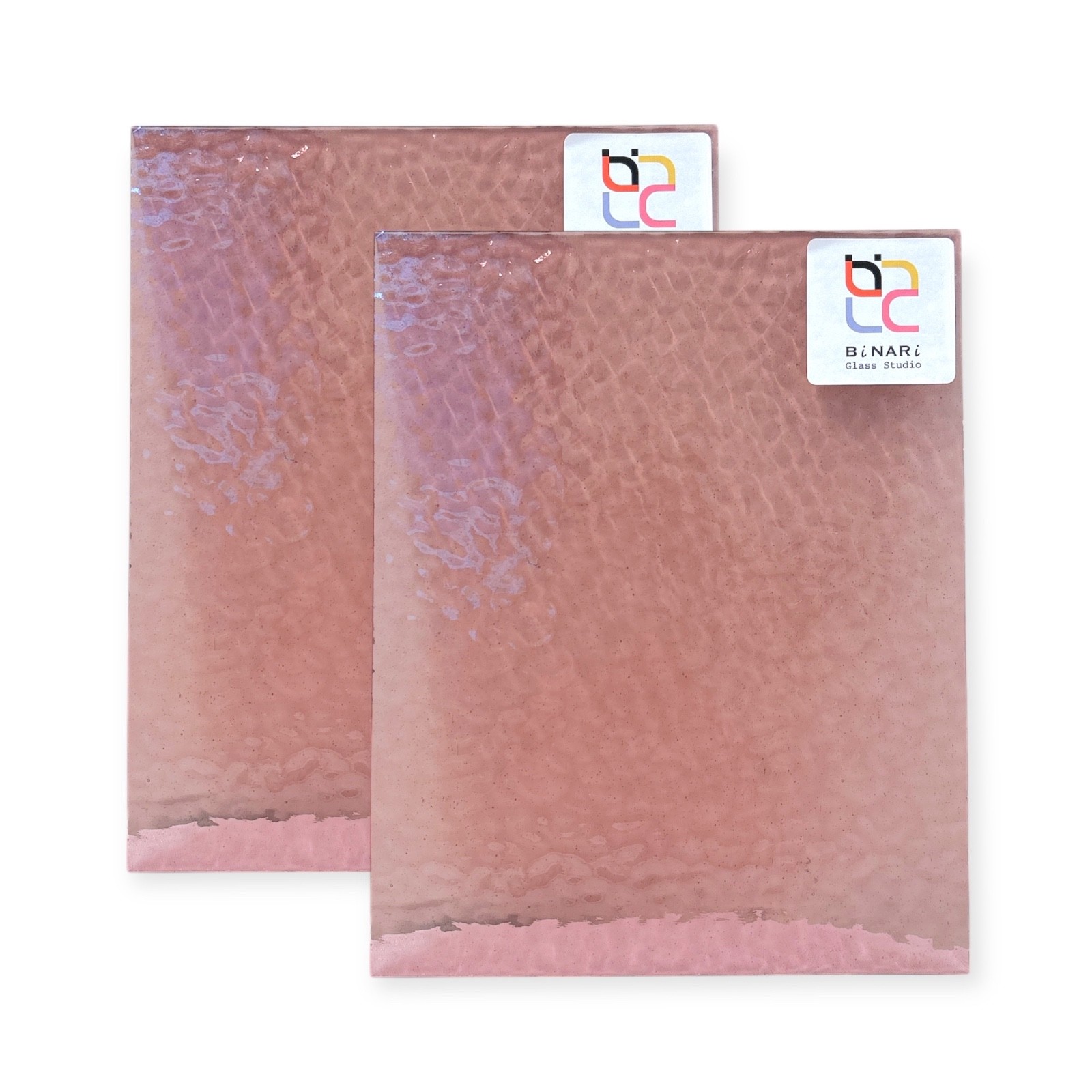 2 Pack Rose English Muffle Stained Glass – Vintage Ripple Texture | BiNARi