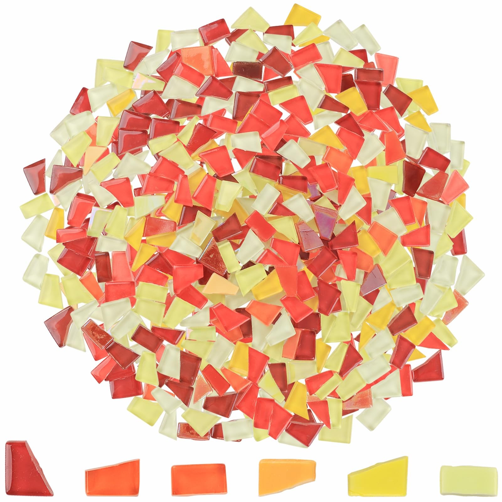 1.1 lb Glass Mosaic Tiles for Crafts Mixed Color Irregular Broken Tile Pieces…