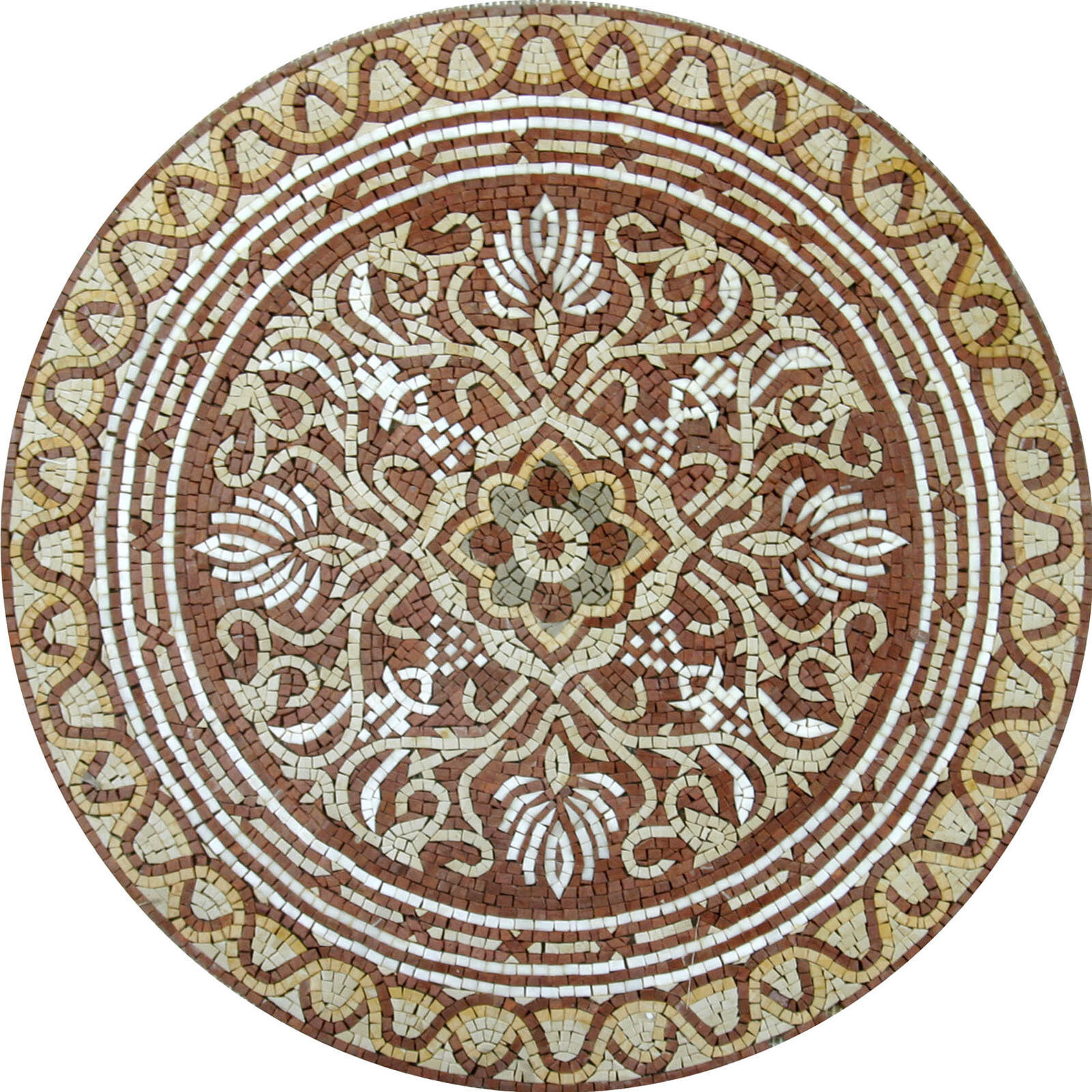 Majestic Castle Floor Wall Decor Round Marble Mosaic
