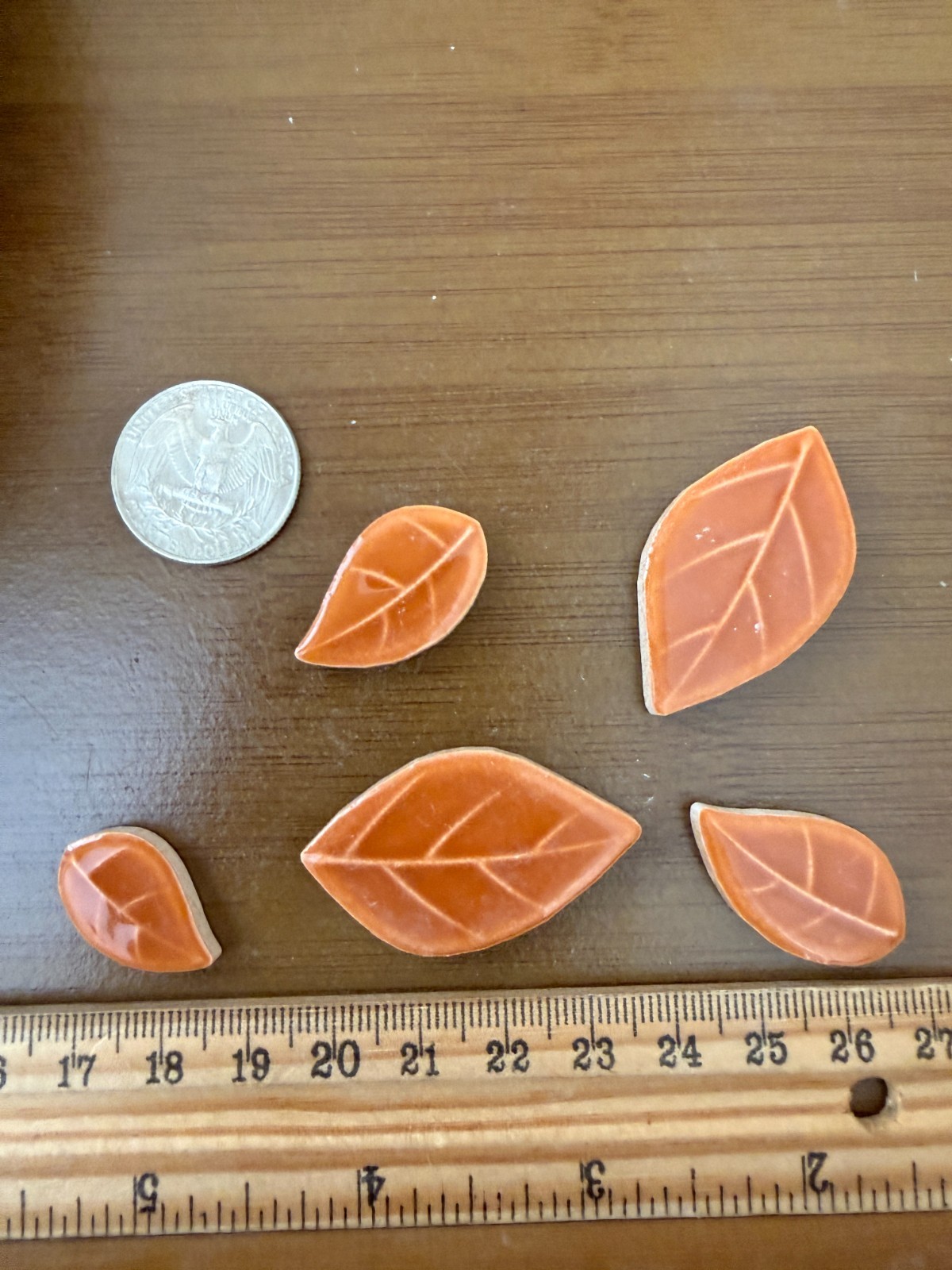 Camel Ceramic Leaves – Ficus – Ceramic Mosaic Tile Pieces – 7oz