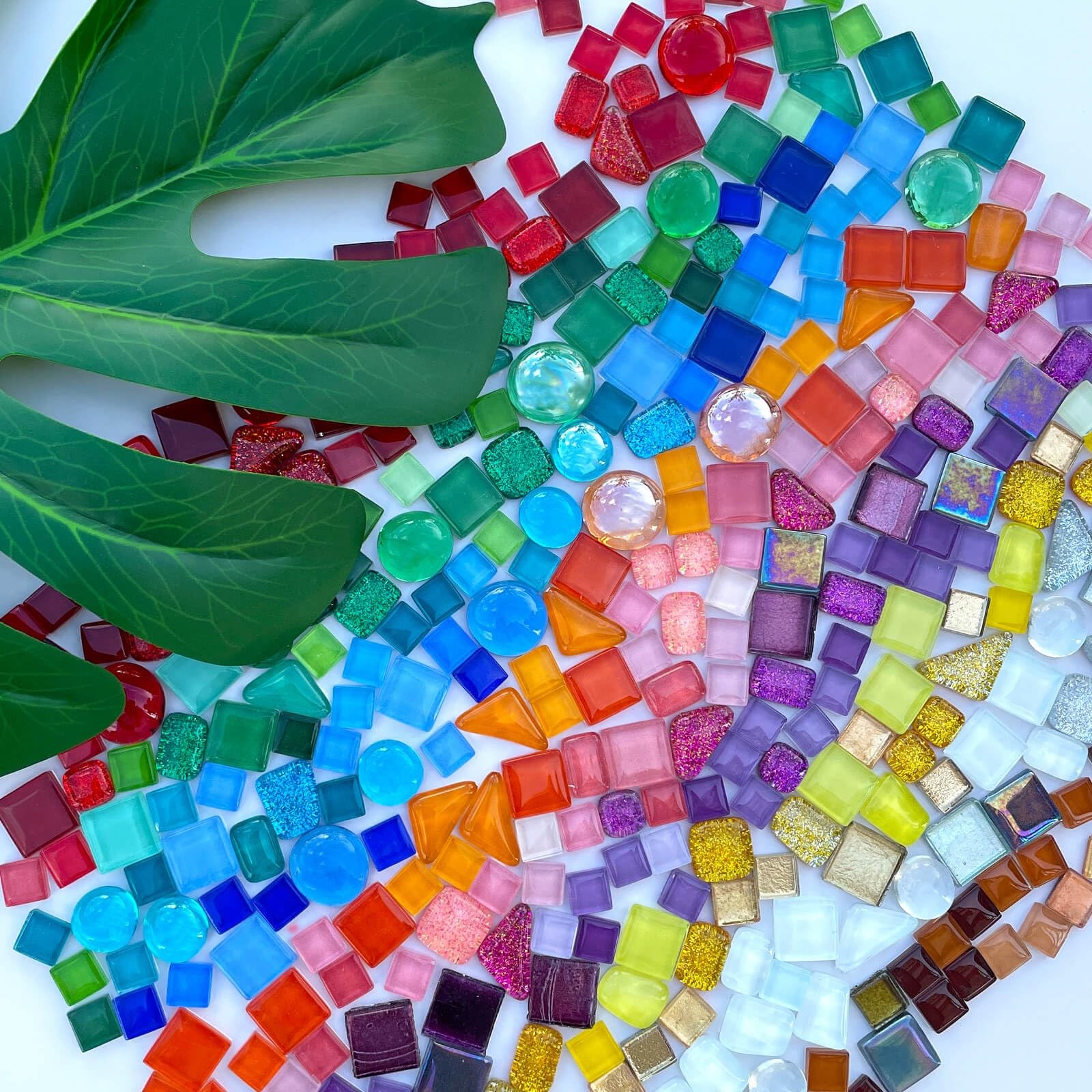 1.1LB Assorted Colors Irregular Crystal Glass Mosaic Tiles – Perfect for Art …