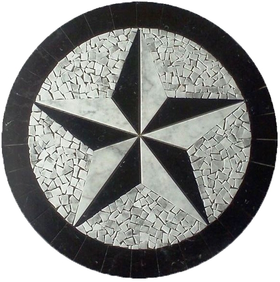 Floor marble medallion carrara Texas star tile mosaic 36 Medallion US