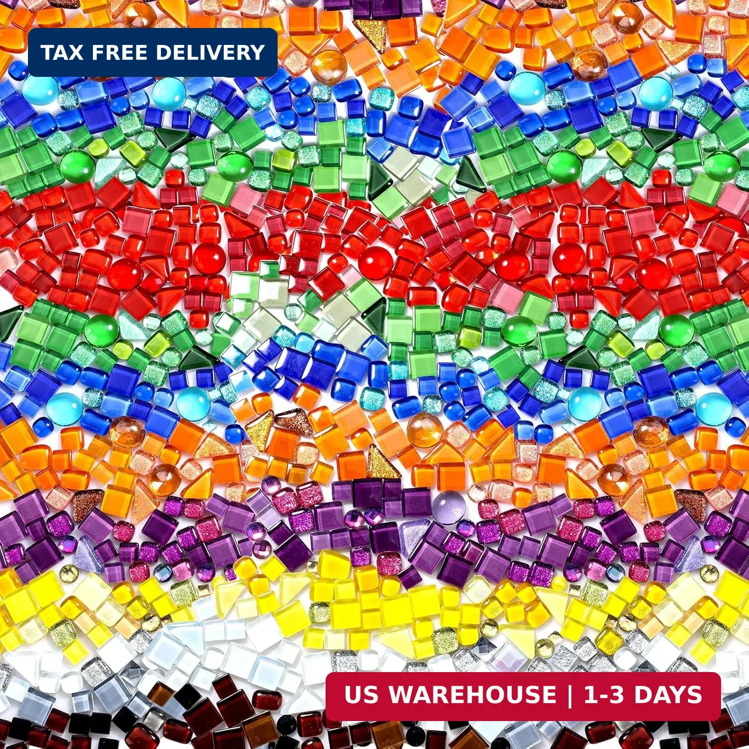 1000 Pcs Colorful Irregular Crystal Mosaic Tiles, 2.2lb Tiny Mosaic Tile DIY Hob