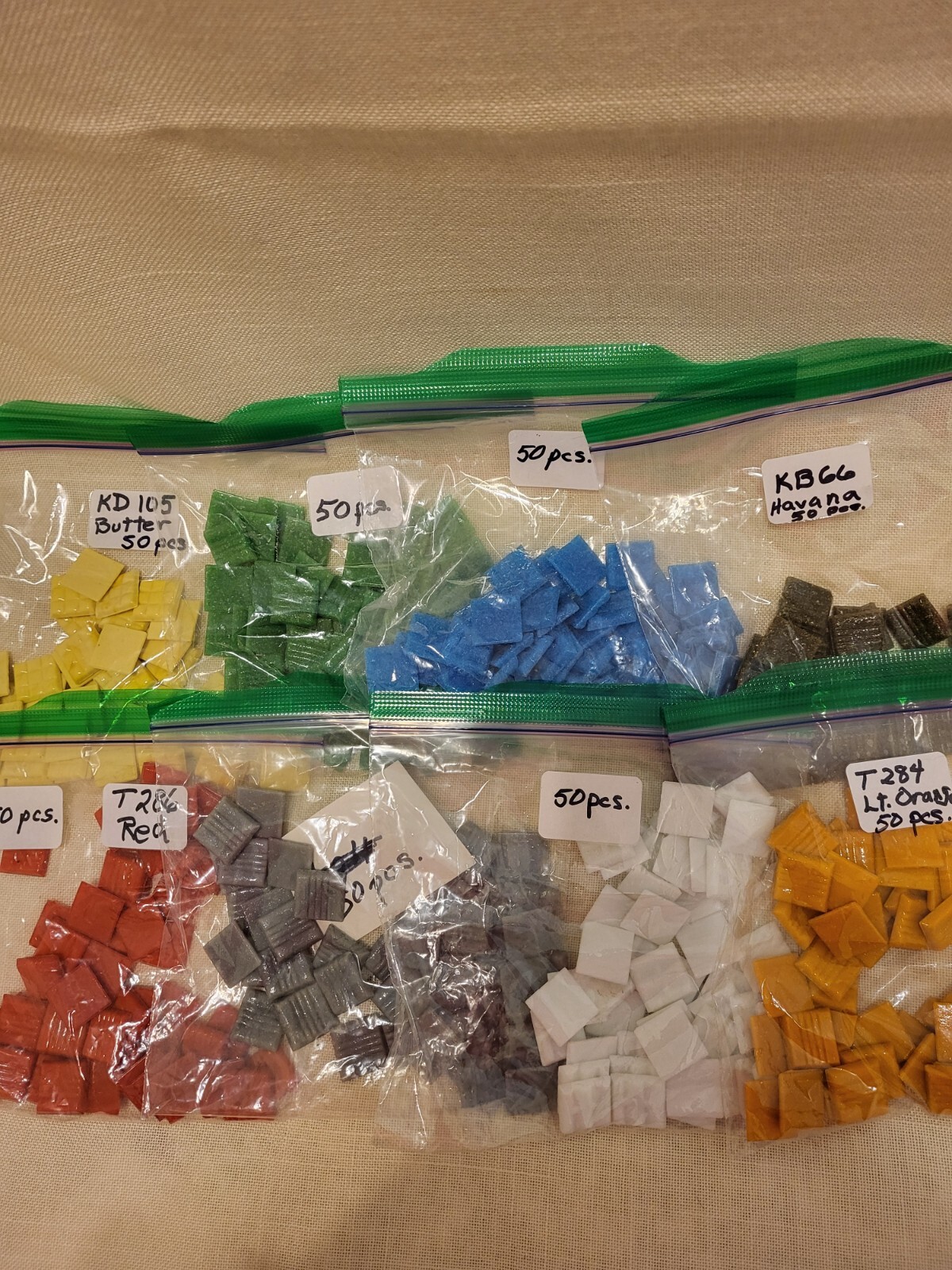 1750 3/4″ Venetian Mosaic Glass Tiles, 35 Assorted Colors in 50 Piece Bags