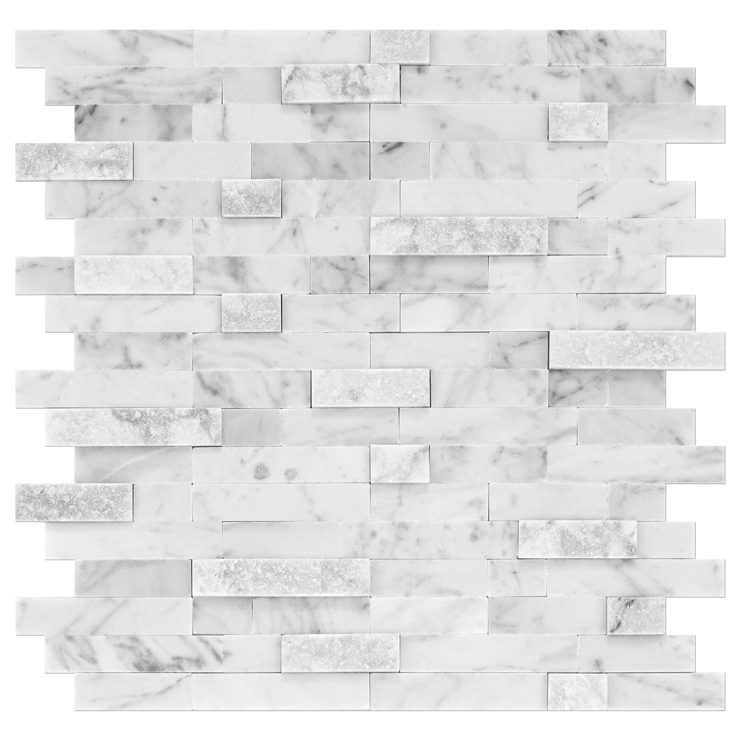 Natural Real Stone Mosaic Backsplash – 5 Sheets 3D Self Adhesive Stone Wall T…