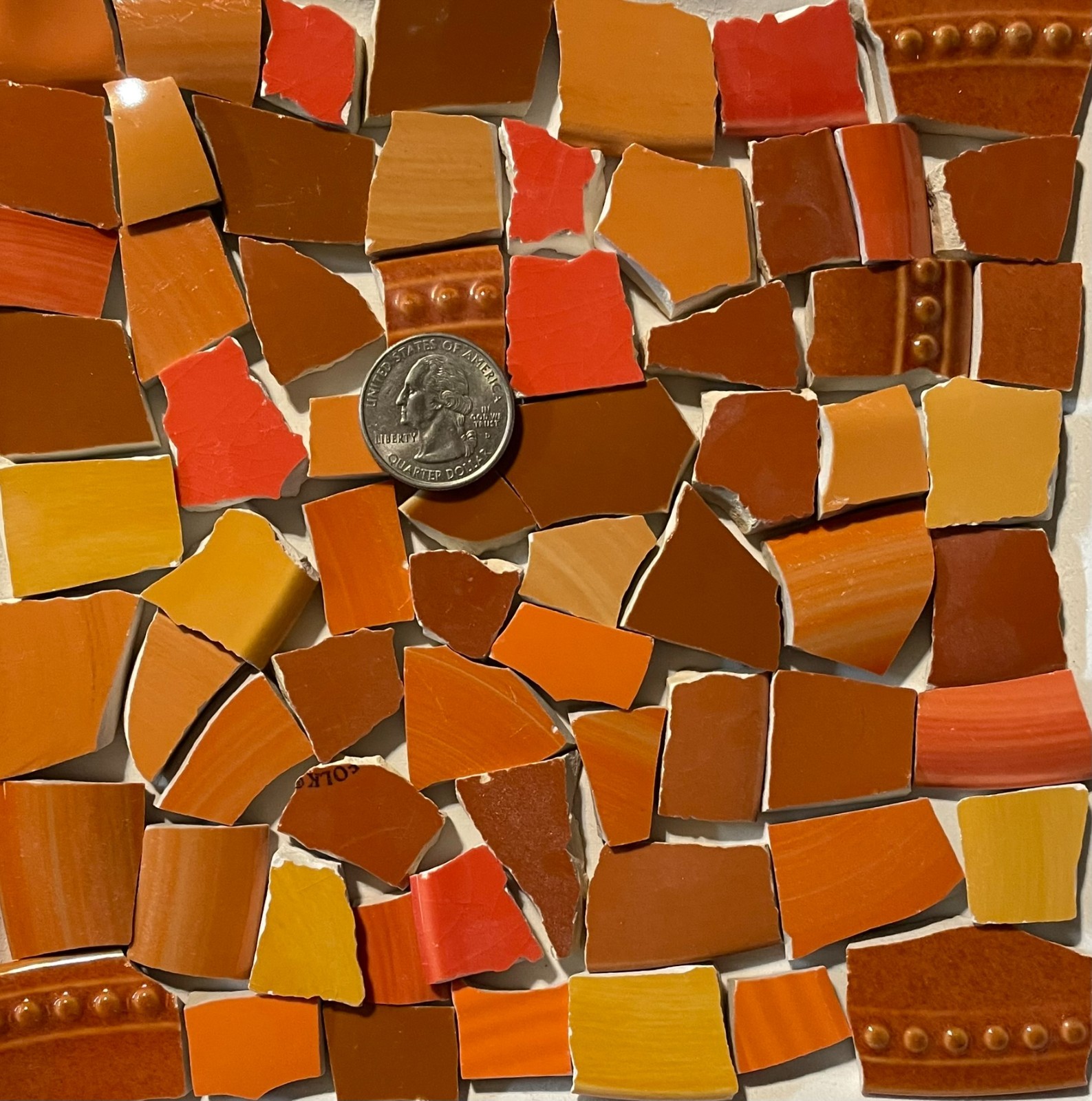 Broken China Mosaic Art Crafts Supplies – Rich Mixed Earth Tone Tiles F478