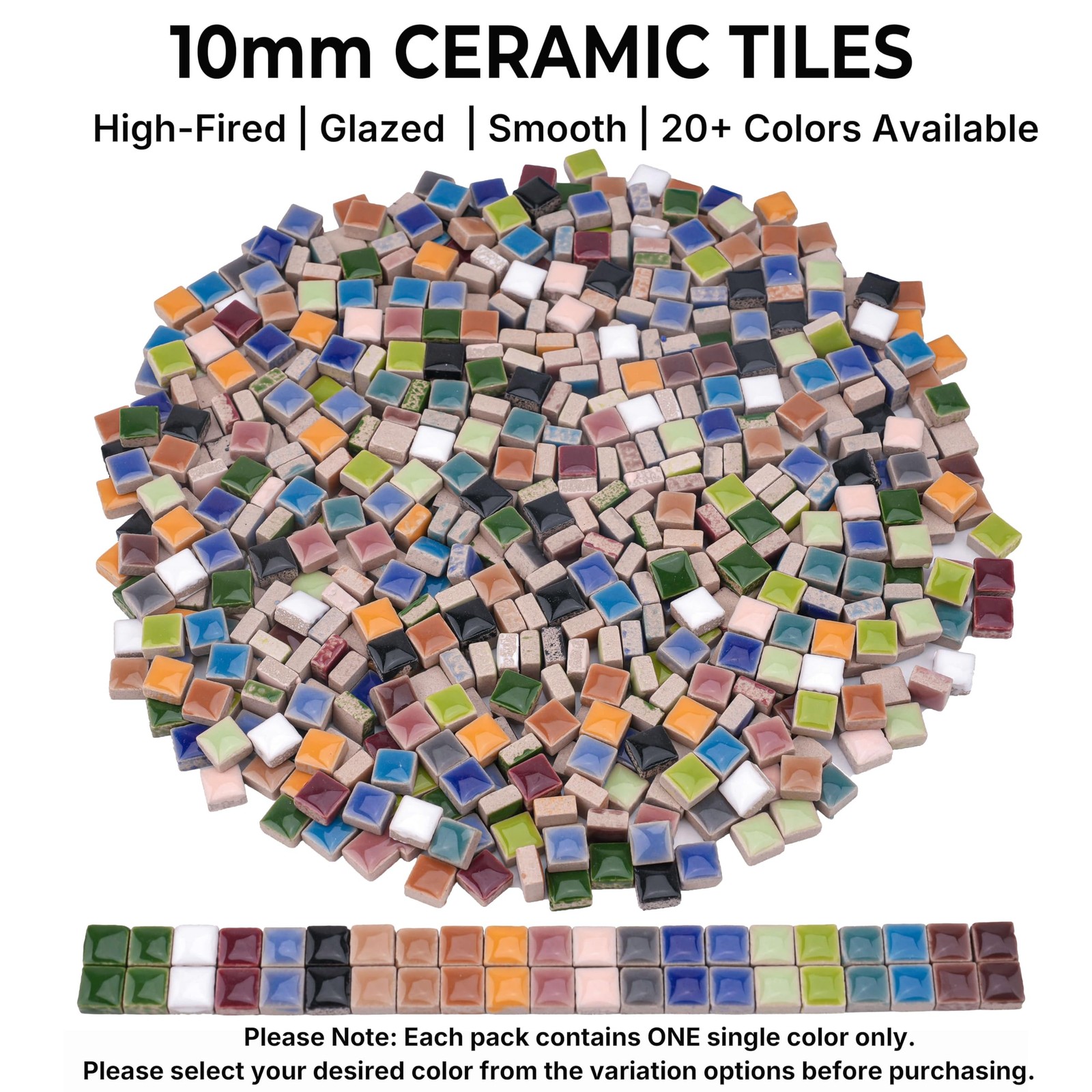Samjobroad Mosaic Tiles 10mm 1lb Deep Teal