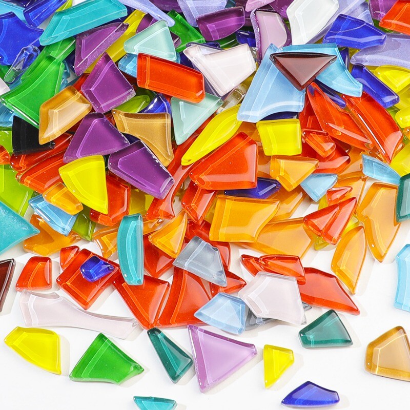 200g DIY Crystal Crush Glass Mosaic Tiles Irregular Craft Supplies Mosaic Decor