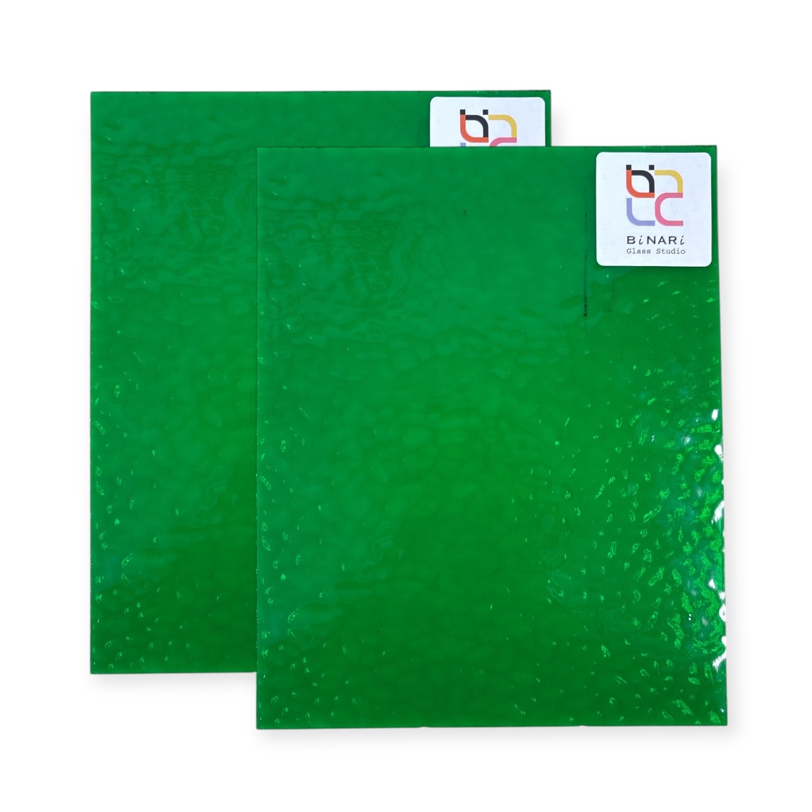 2 Pack Irish Green English Muffle Stained Glass –Vintage Ripple Texture | BiNARi