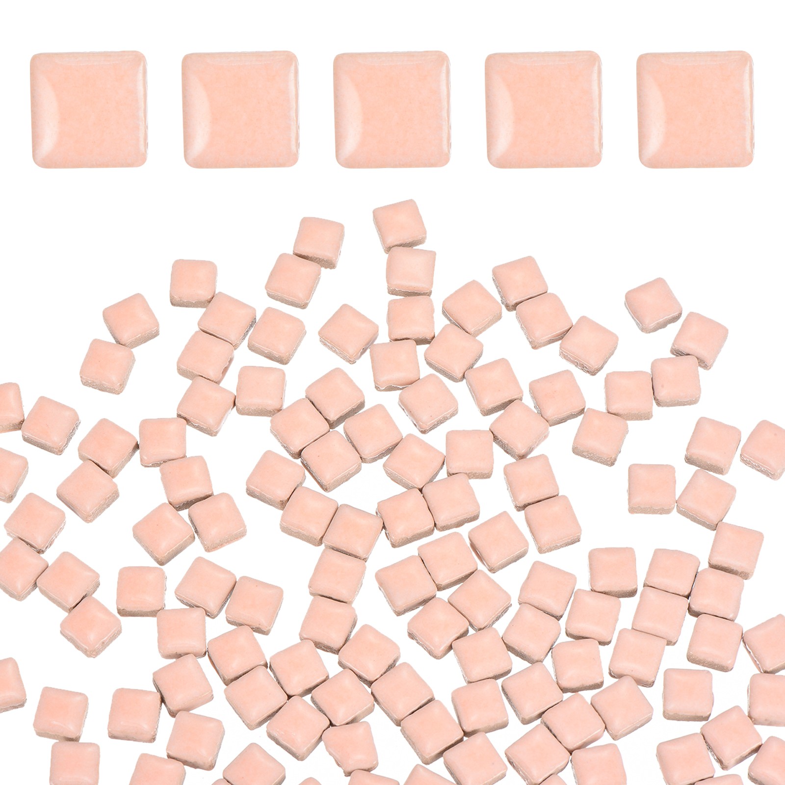 Mosaic Tiles for Crafts 0.44 LB Glazed, 0.4×0.4″ Pink Ceramic Mosaic