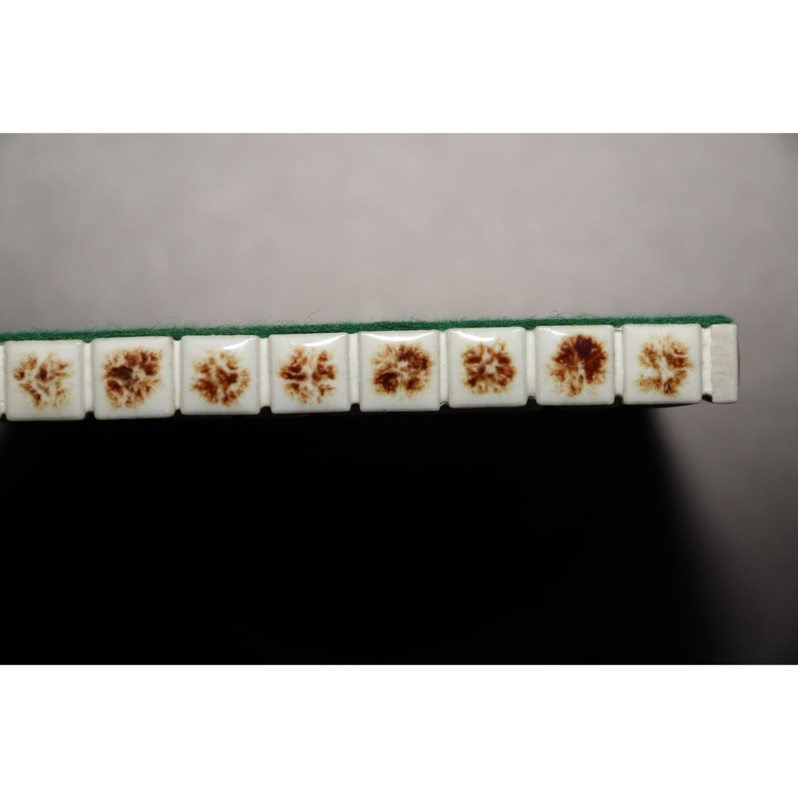 Vintage Handmade Mosaic Artistic Tile Turquoise White Brown Tiled Pieces Felt