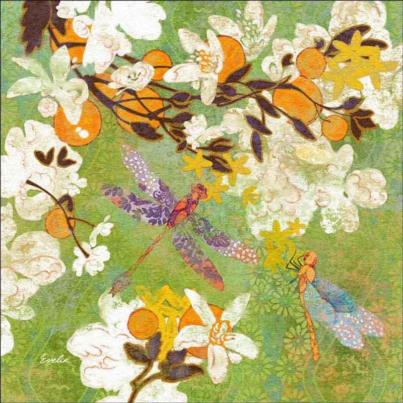 Dragonfly Accent & Decor Art Tile Evelia Glass Wall Floor OB-ES186aAT