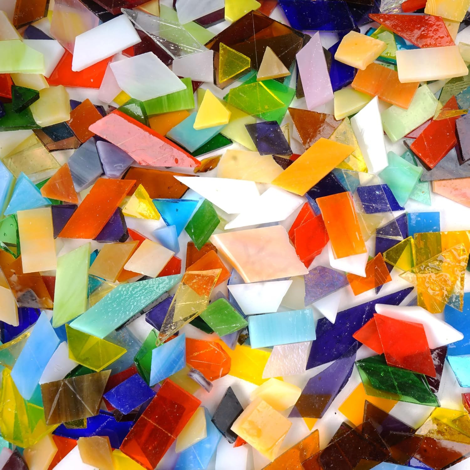 3 LB Mosaic Glass, Irregular Mosaic Tiles for Crafts Bulk – Valued Pack with Lar