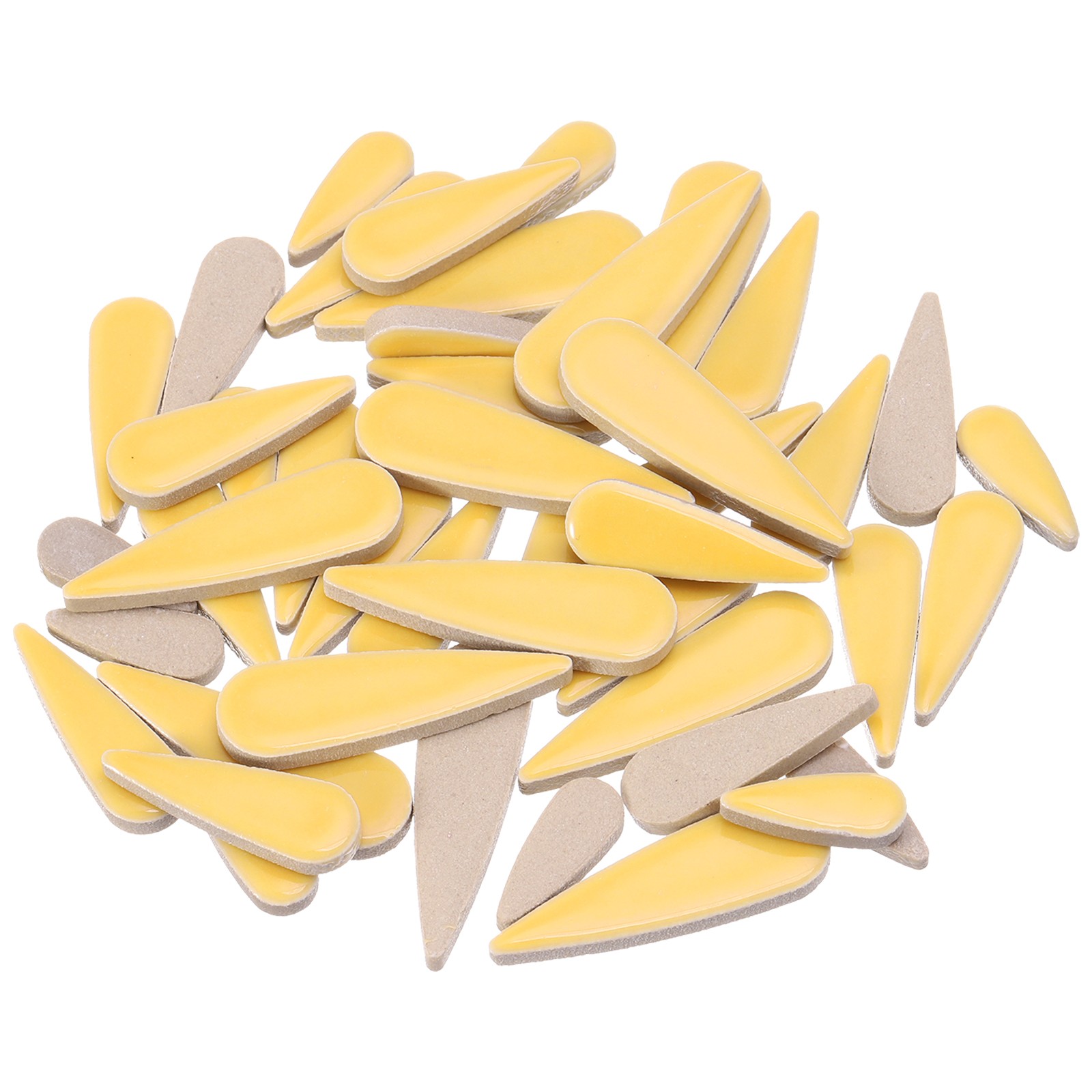 100g Petal Mosaic Tiles Glazed Ceramic Tiles Yellow