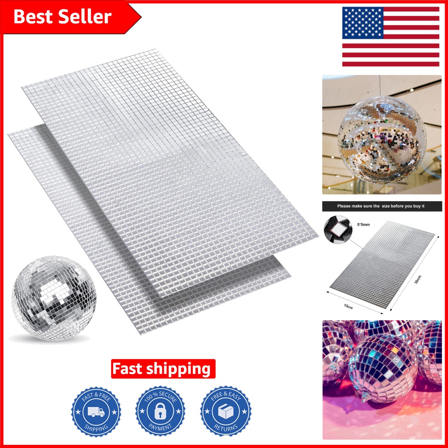 Mirror Mosaic Tiles – 3600 Pcs Self-Adhesive 5×5 mm Glass Decor for Art Projects