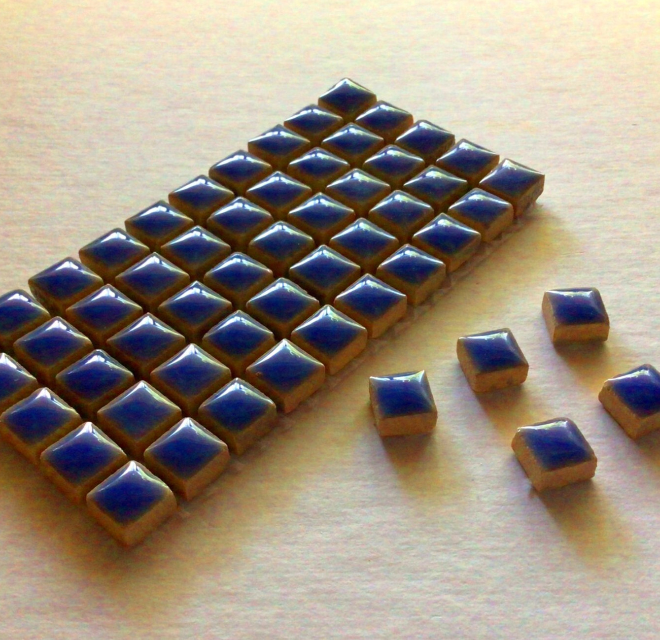 Electric Blue Ceramic Mosaic Tiles – 3/8 inch – 50 Tiles – 10 mm – Art and Craft
