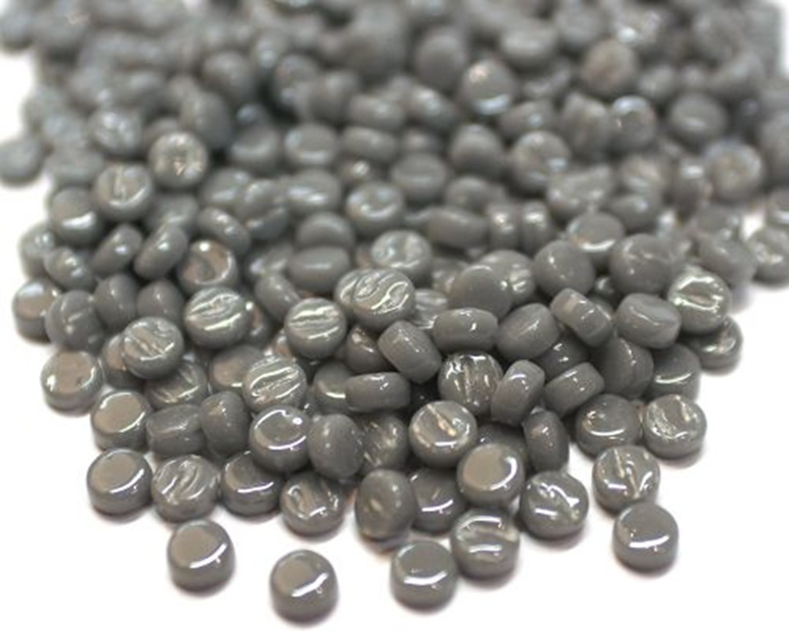 50 Tiles Gray 8 mm Round Recycled Glass Mosaic Tiles – 4 mm thick