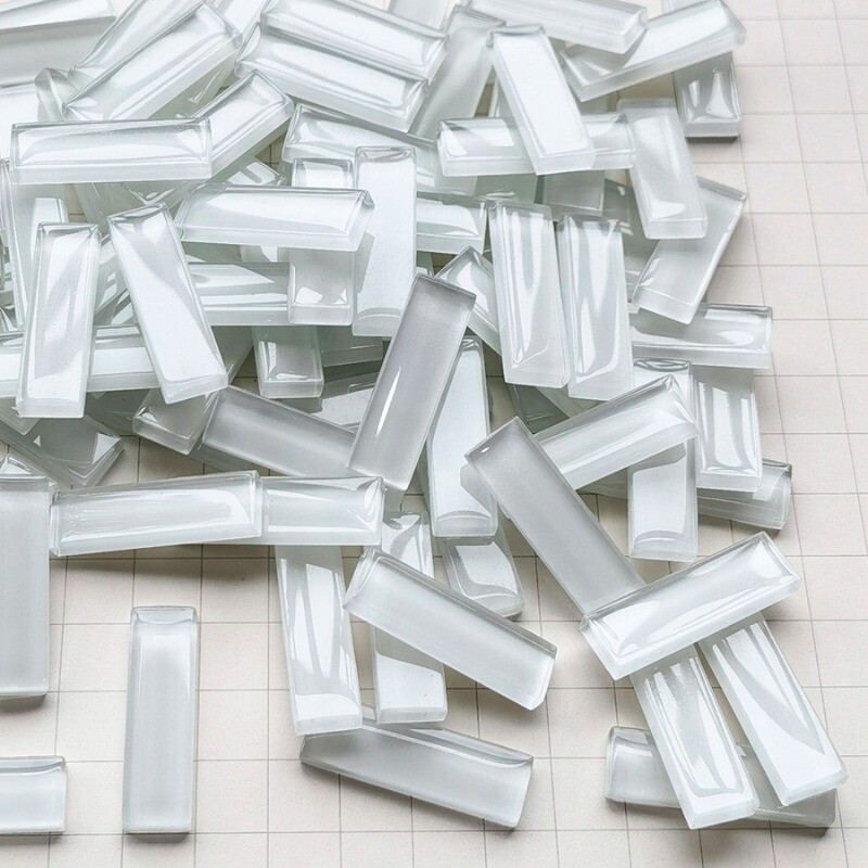 250g Multicolor Glass Rectangle Mosaic Tiles DIY Clear Mixed Color for Art Craft