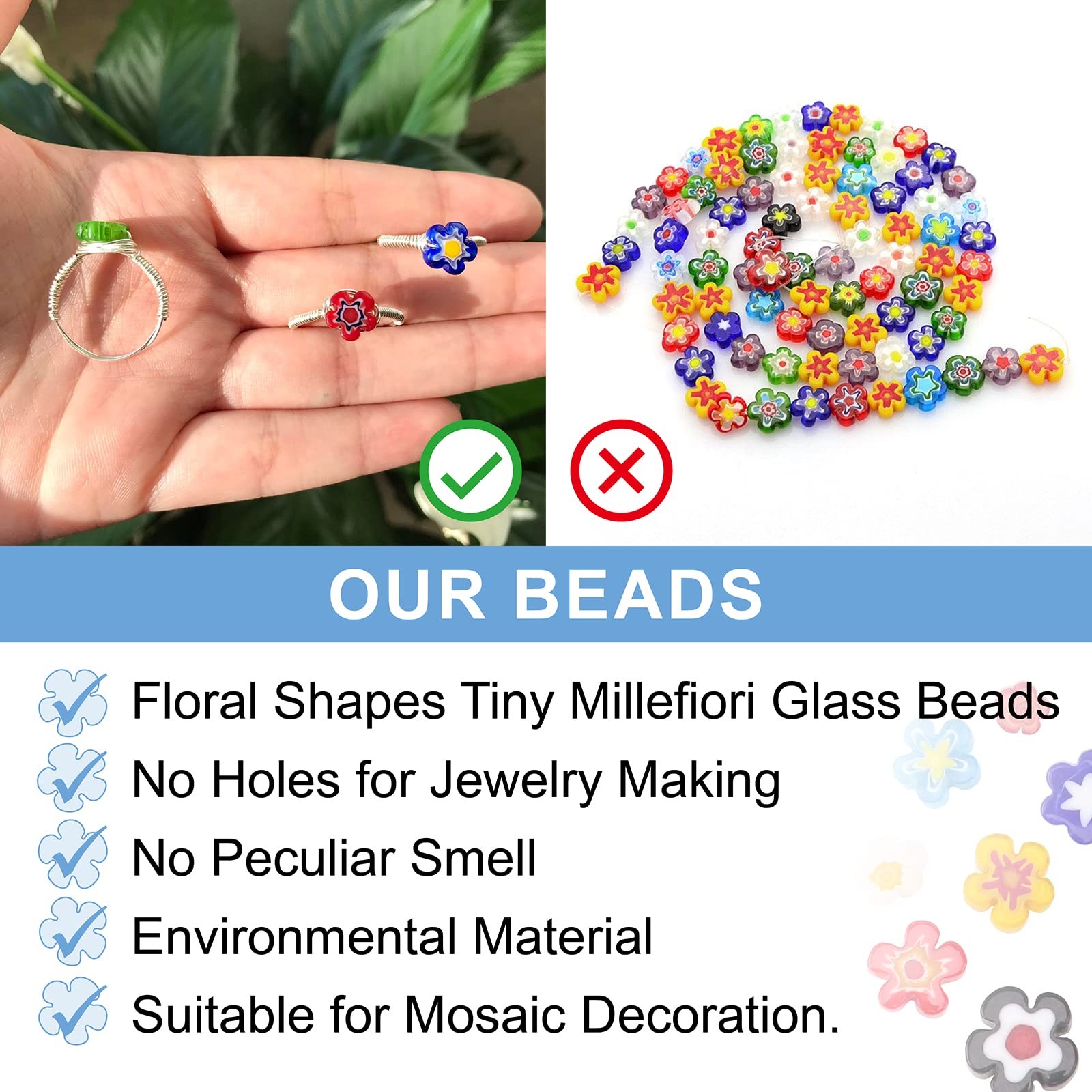 Millefiori Flower Glass Mosaic Tiles For Crafts Mosaic Glass Pieces For Diy Craf