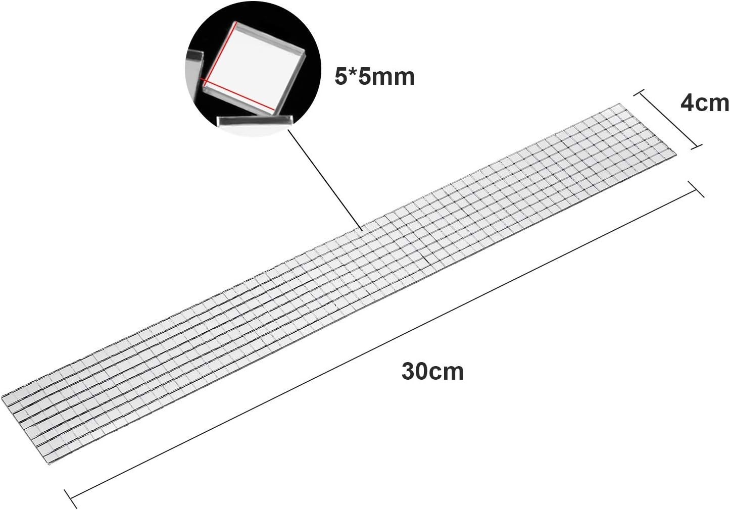 1200 Self-Adhesive 5×5 mm Glass Mosaic Tiles – Perfect for DIY Craft Projects