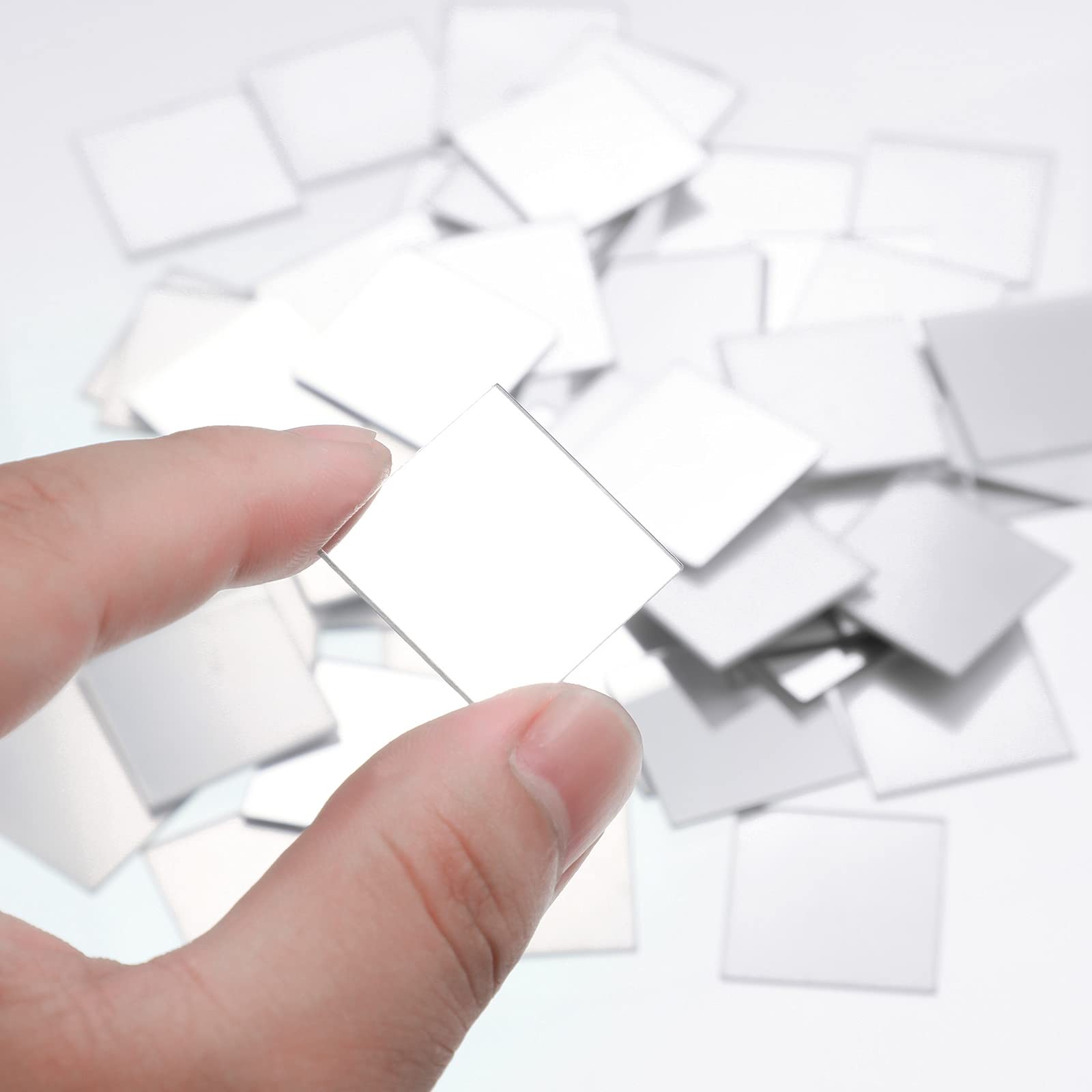 50 Pieces Mini Size Square Mirror Adhesive Small Square Craft Mirror Tiles fo…