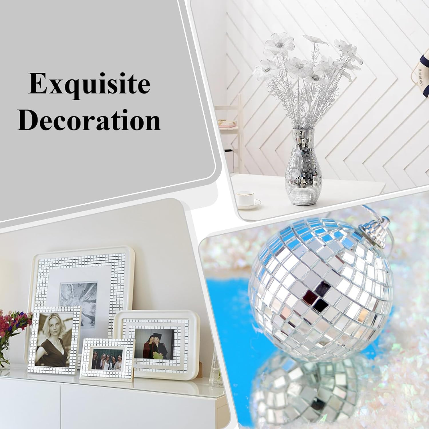Mirror Tiles Self Adhesive, 5100 Pieces Mosaic Tiles Sheet, Disco Ball Tile
