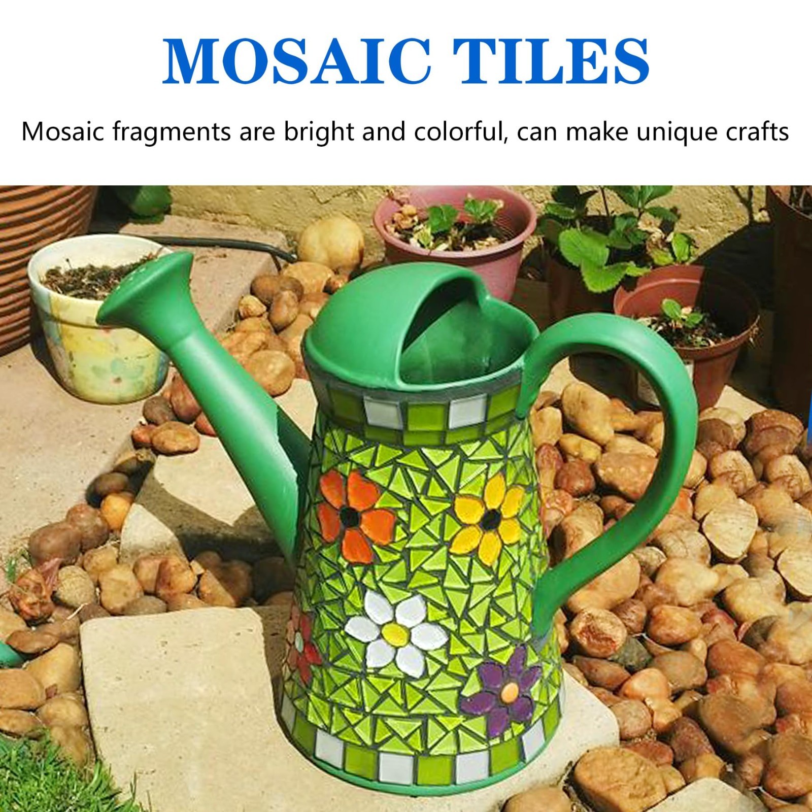 1000 Pcs Glass Mosaic Tiles for Crafts – Stained Art Supplies, DIY Projects, Hom