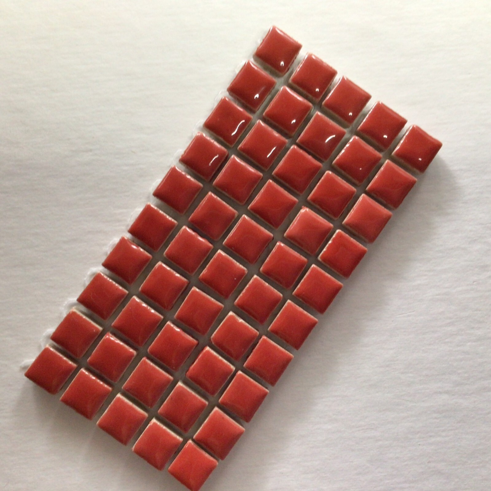 Poppy Red Ceramic Mosaic Tiles – 3/8 inch – 50 Tiles – 10 mm – Art and Craft