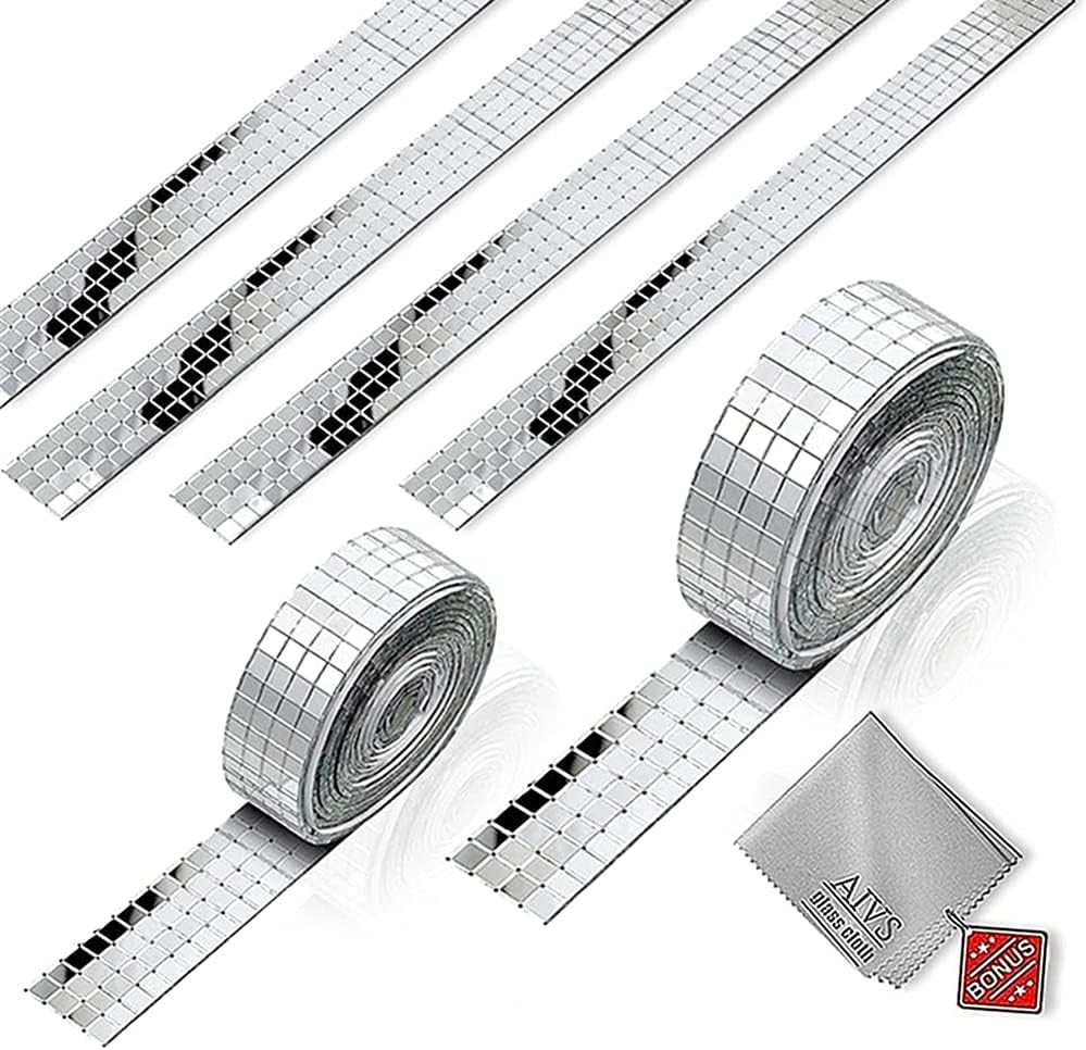 4800 Pieces Self-Adhesive Real Glass Craft Mini Square Mirrors Mosaic Tiles Mirr