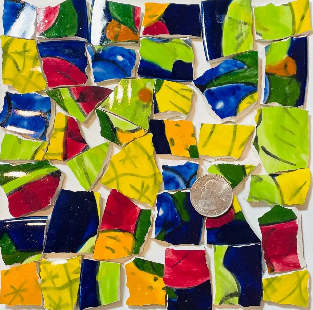 Broken China Mosaic Tile Arts and Craft Supplies – Colorful Fruit Tiles E917