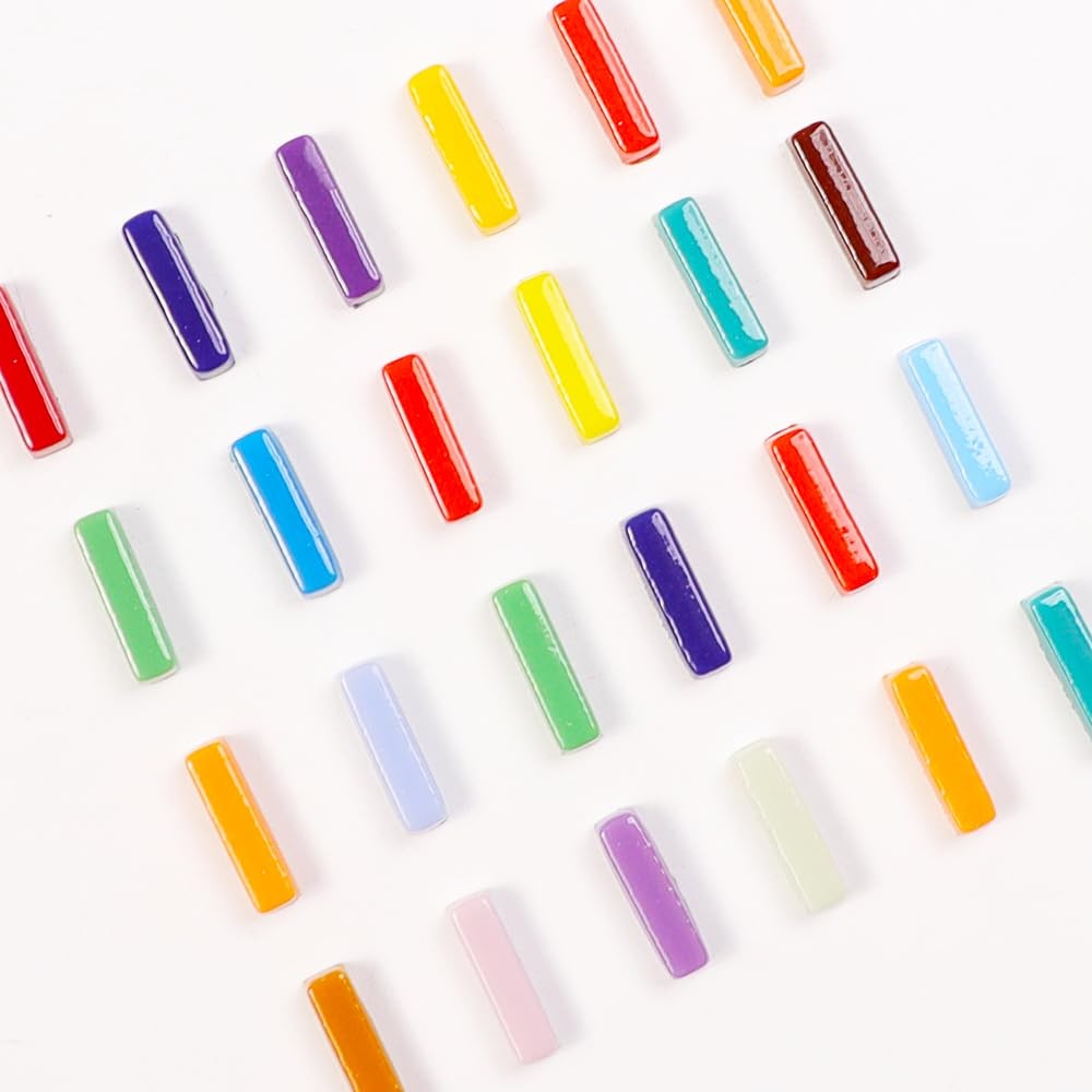 1 LB 5x20mm Glass Strips Mosaic Tiles for Home Decoration, Mini Recycled Glas…
