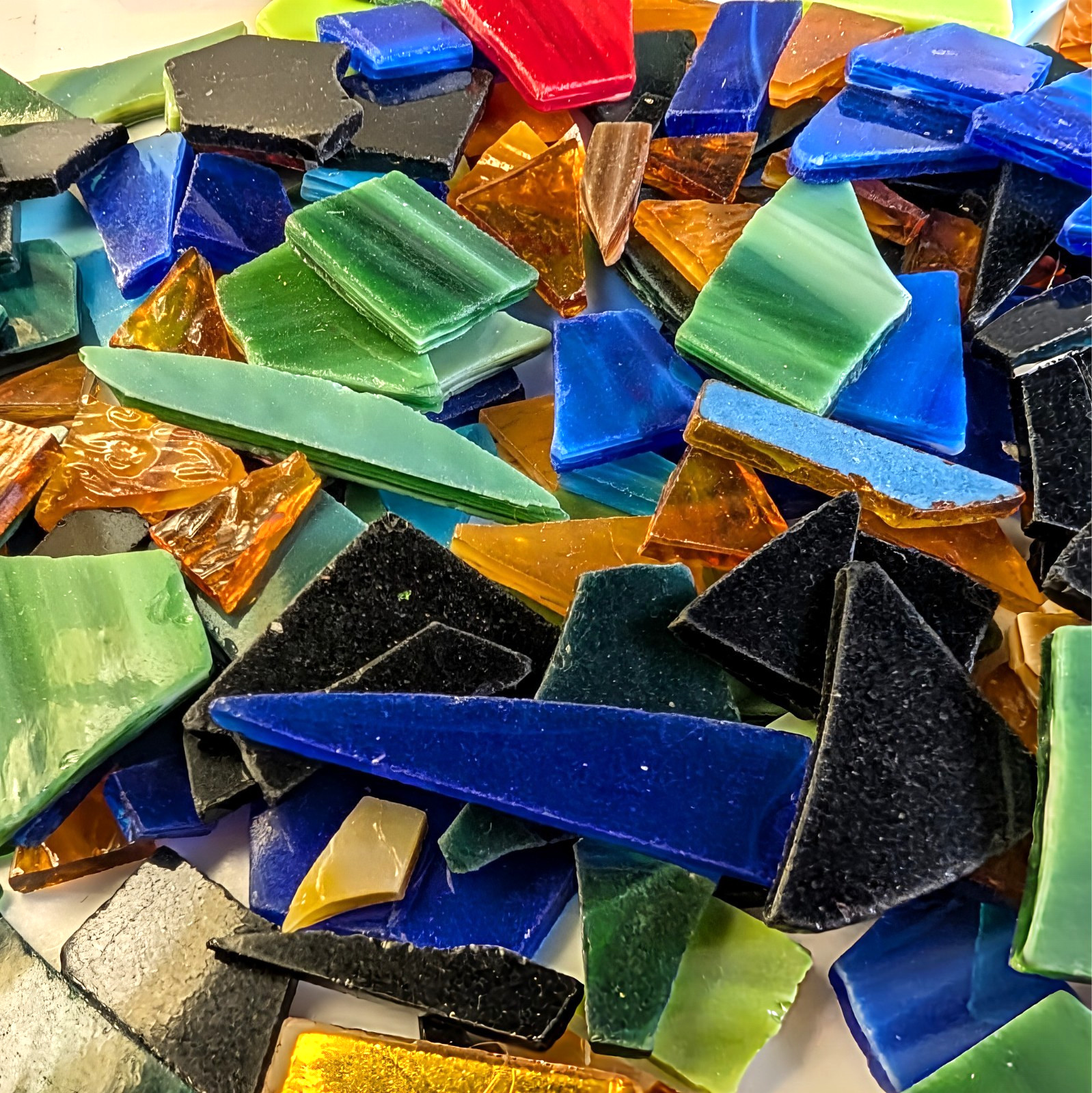 Irregular Glass Mosaic Tiles for Crafts Multicolor Tile 10oz