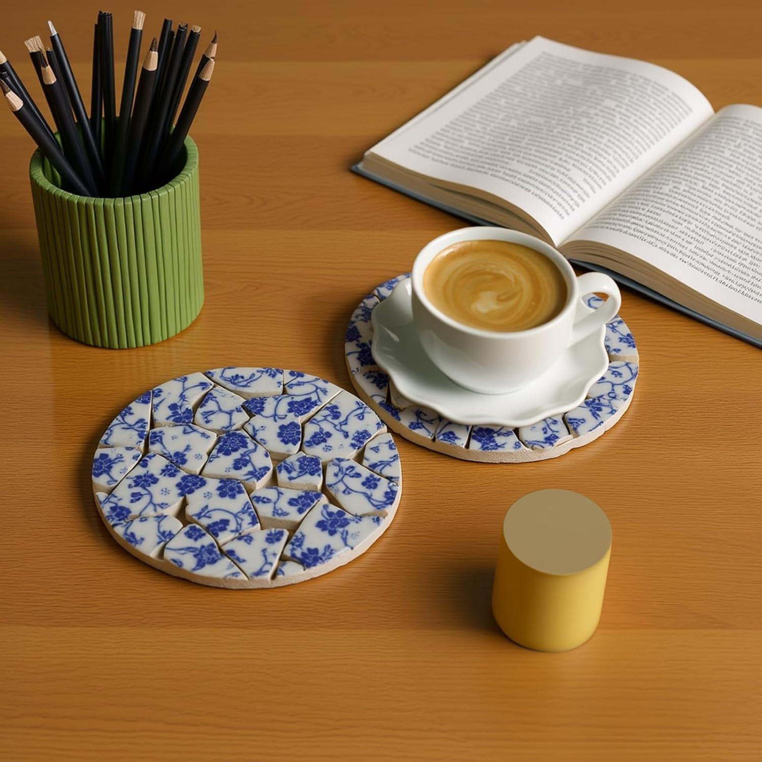 Ceramic Mosaic Tiles, 2.2 Lb Irregular Glazed Mosaic Pieces for DIY Crafts, Blue
