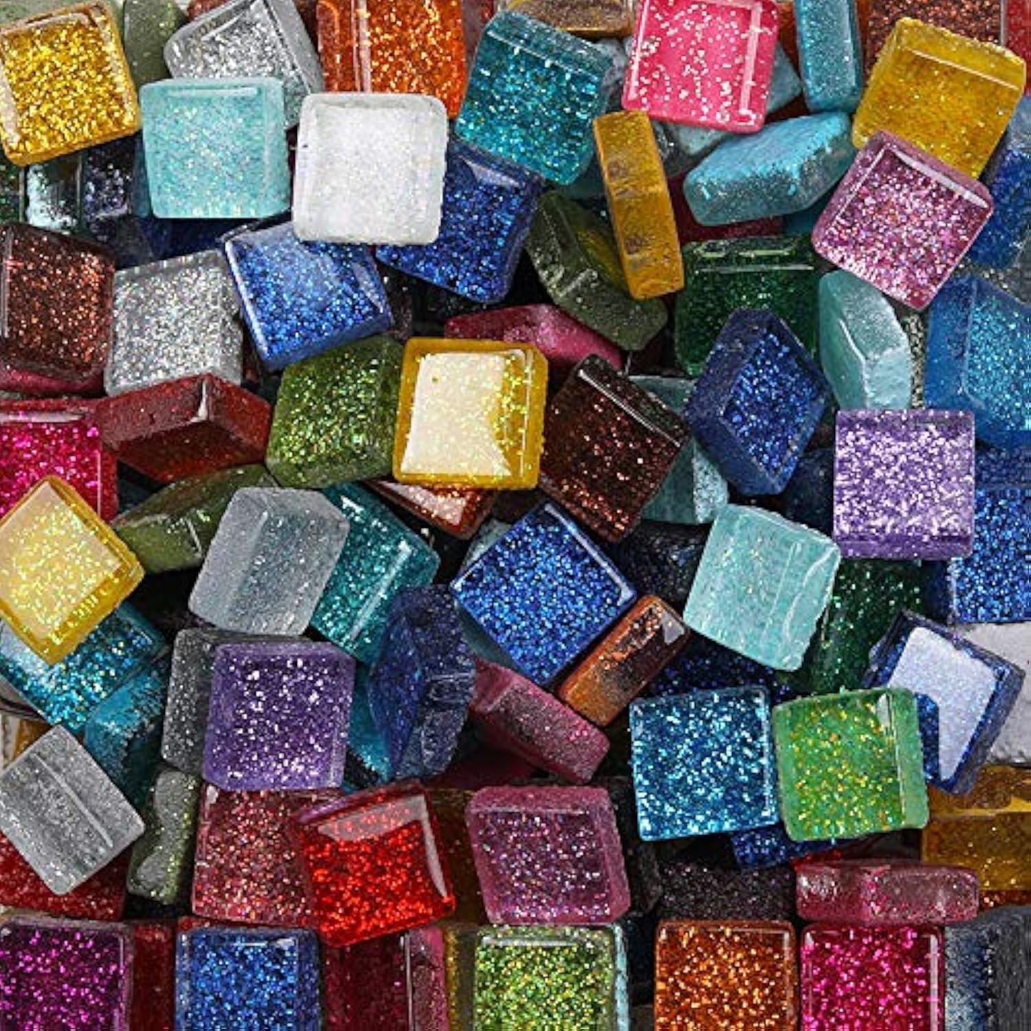 Mixed Color Mosaic Glass Tiles Shine Crystal Pieces Small, Panchromatic