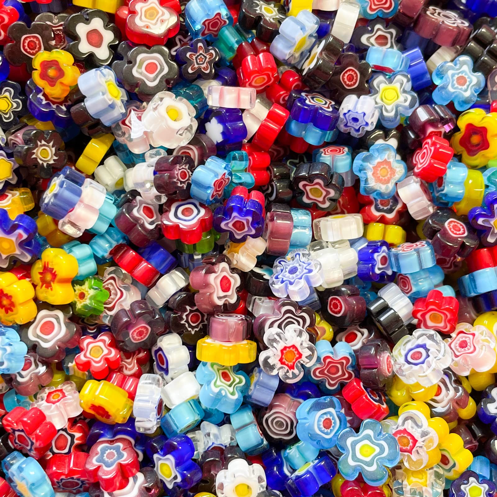 Millefiori Flower Glass Mosaic Tiles For Crafts Mosaic Glass Pieces For Diy Craf