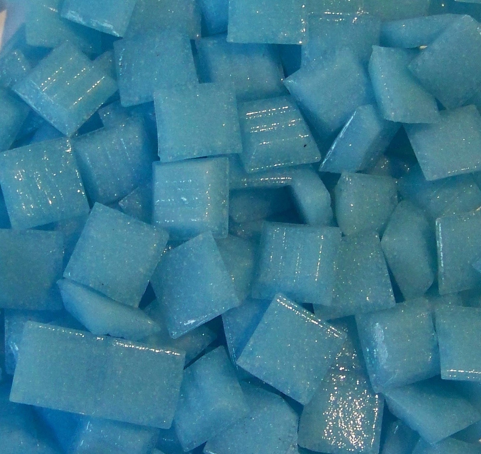100 Mosaic Tiles 3/8″ SKY BLUE VETRICCO ITALIAN GLASS Supplies #22
