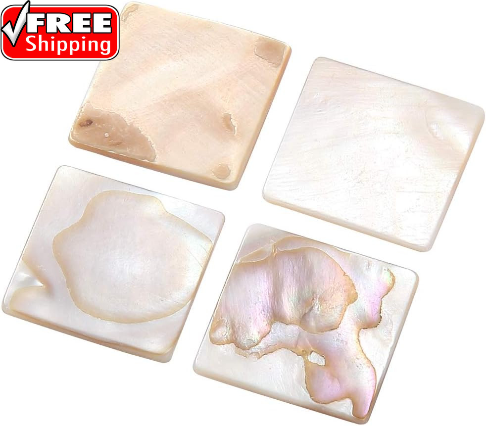 350Pcs Mother of Pearl Mosaic Tiles, Natural Shell Tiles, Square Mosaic Pieces f