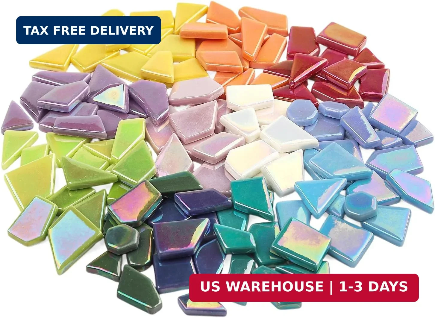 Iridescent Glass Mosaic Tiles, 200G Bulk Broken Pieces for DIY Crafts